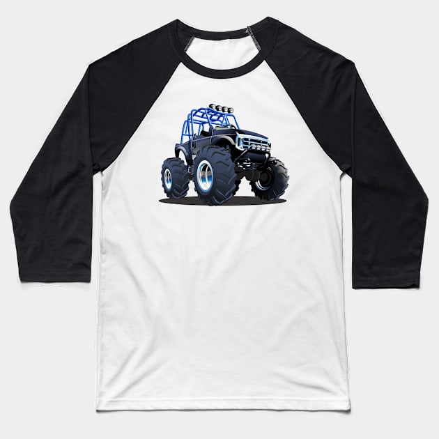 Cartoon monster truck Baseball T-Shirt by Mechanik